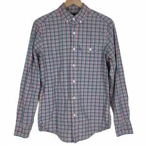 GAP Shirt Button Down Long Sleeve Plaid Grid Slim Fit Poplin Shacket Size Small